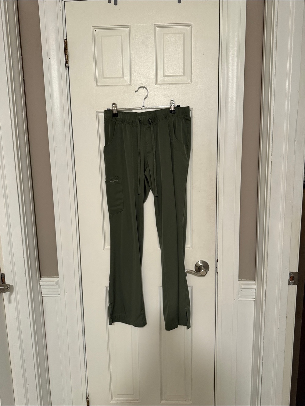 Olive Green Drawstring Scrub Pants